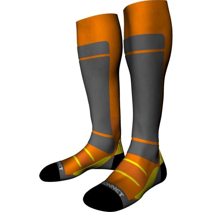 Chaussettes Ski Access Monnet - Orange - Adulte - Respirant