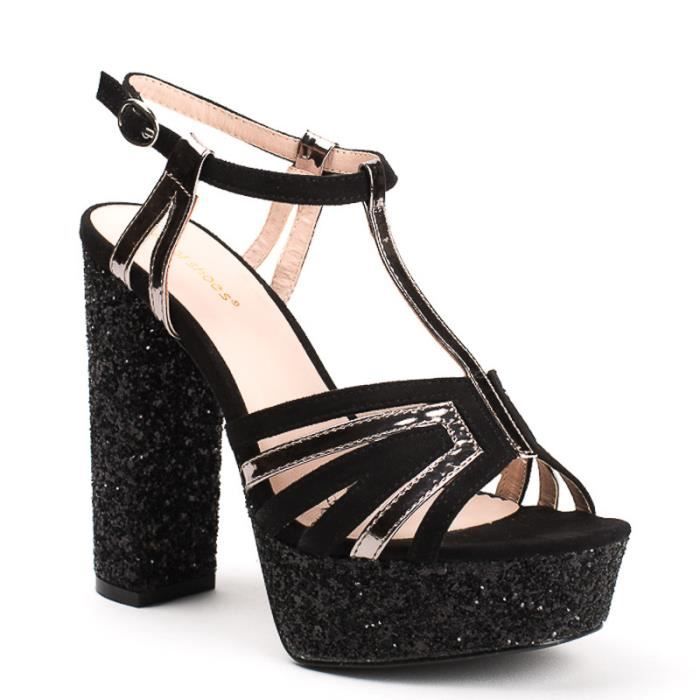 sandale a talon pailleté