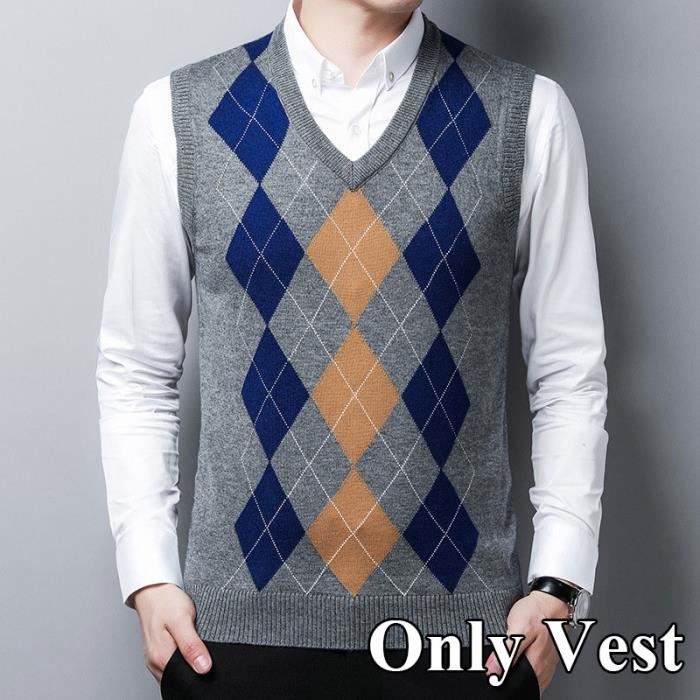Pull Col Montant Argyle Irrégulier