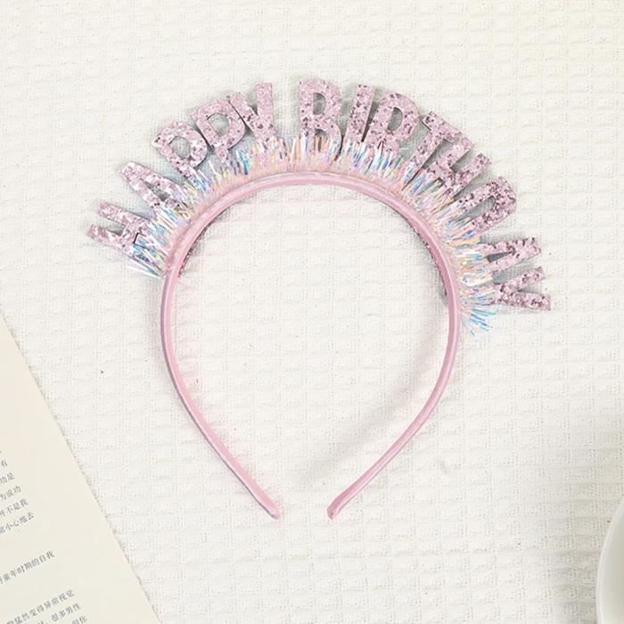 Couronne Anniversaire Fille Jeffdad - Bandeau Strass 'Birthday Girl' - Réglable - Pour Fêtes Et Princesses