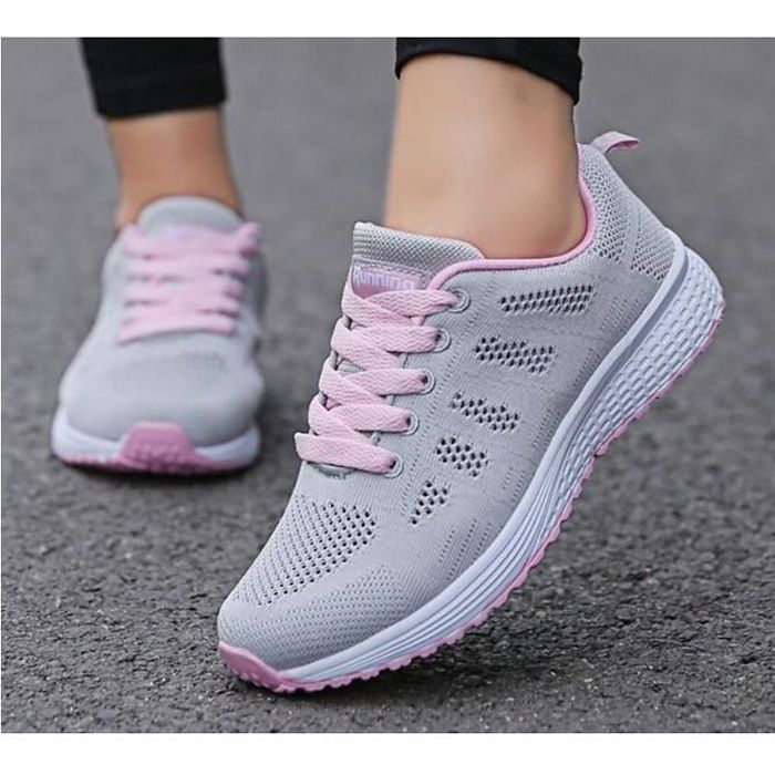 Chaussures Casual Femme - ECELEN - Rose - Respirant - Sneakers