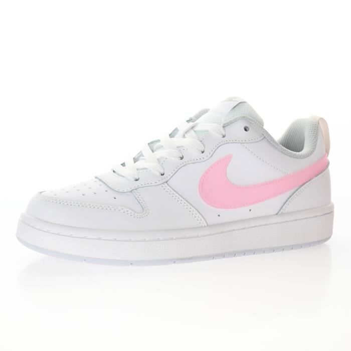 Basket Nike Air Court Borough Low 2 Gs Blanc Rose Bleu Blanc Cdiscount Chaussures