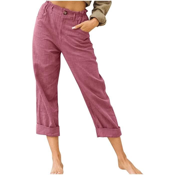 Pantalon de Jogging Femme Leger Sechage Rapide Blanc Pour Running et Randonnee en Interieur
