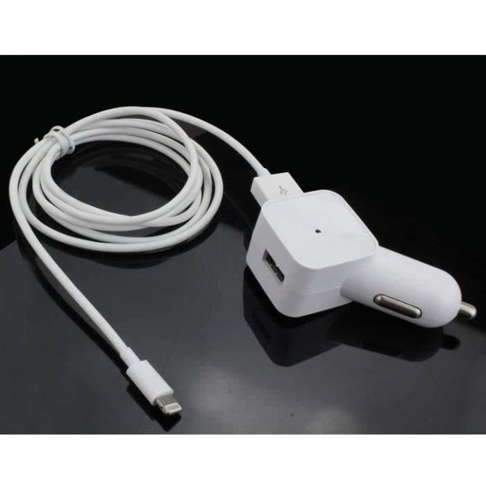 MUVIT Chargeur Voiture 1A Lightning 1.2 m - Blanc