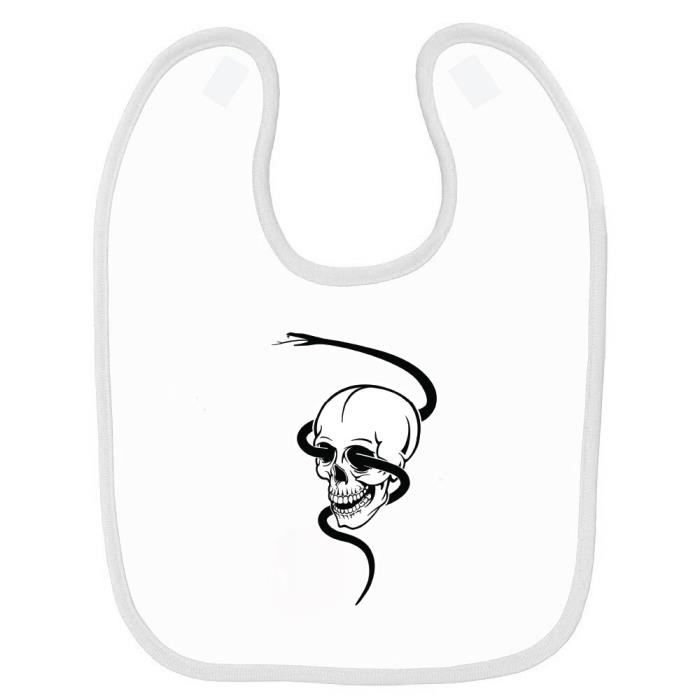 Bavoir Bebe Imprime Skull Serpent Blanc Achat Vente Bavoir Prolongation Soldes Cdiscount