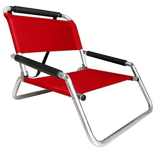 neso lot de 2 chaises de plage légères et résistantes à l'eau avec bandoulière et poche à glissière - à plis minces (lehua red)
