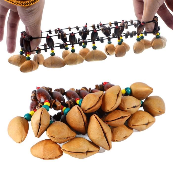 Cloche à noix - OMABETA - Tribal africain - Bois massif - Pour enfants - Instruments de musique