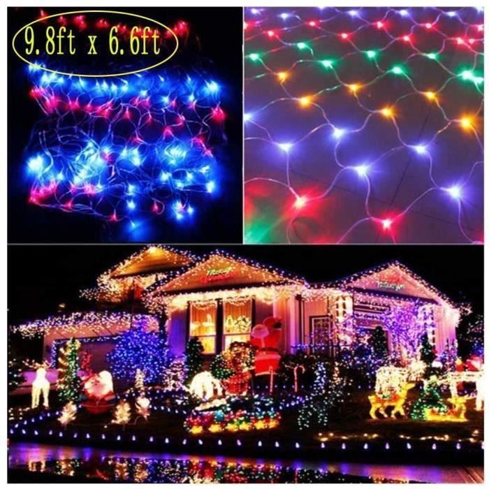 Rideau Lumineux 200 LED Blanc - 2 M + Câble 1,5 M - IP65 étanche - Extensible Pour Noël, Magasins, Balcon