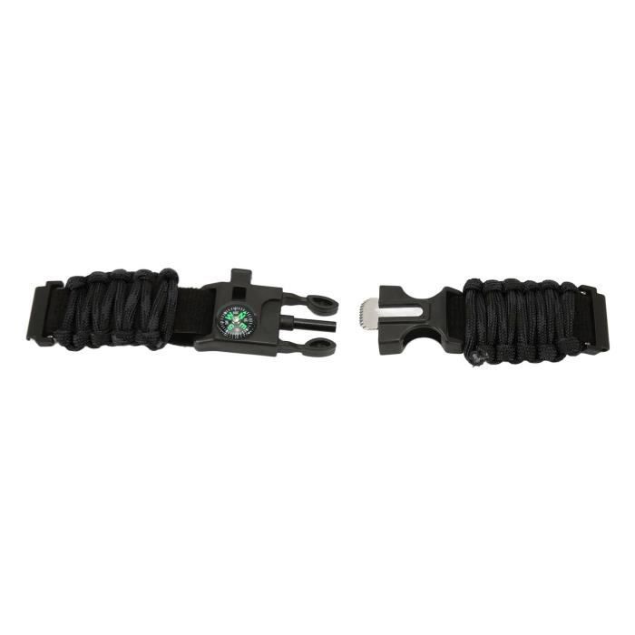 Pack De 3 Bracelets Paracorde Survie 5-en-1 Avec Allume-feu, Sifflet, Boussole – Accessoire Camping Aventure