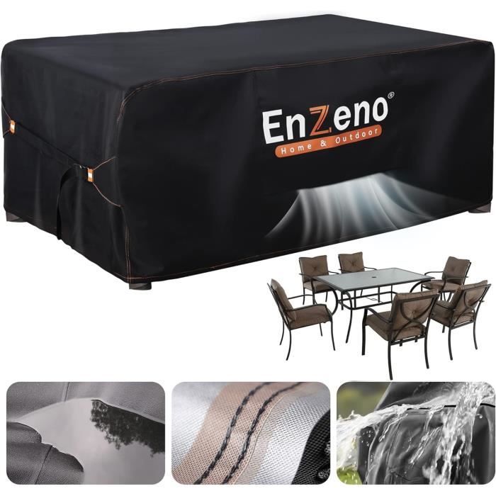 Housse De Protection Pour Chaise De Jardin Pliante - Tissu Oxford Imperméable, Anti-UV, Avec Cordon De Serrage - Noir