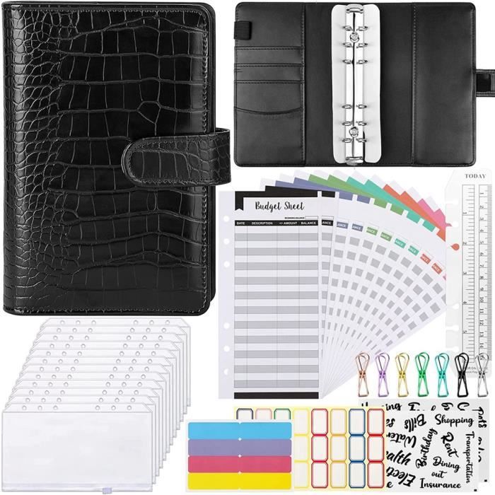 Euqvunn Budget Binder, Budget Planner A6 met enveloppen voor contant geld, verstelbare sluitingen, portemonnee voor geldbesparing, voor geldorganisator, A6 map spaarboekje- Grijs Euqvunn Budget Binder, Budget Planner A6 met enveloppen voor contant geld, verstelbare sluitingen, portemonnee voor geldbesparing, voor geldorganisator, A6 map spaarboekje- Grijs