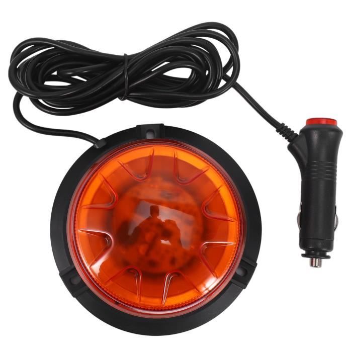 Balise Clignotante LED 40W 40 LED Ambre 12/24V - Stroboscope D'Avertissement Magnétique Puissant Pour Véhicules D'Urgence