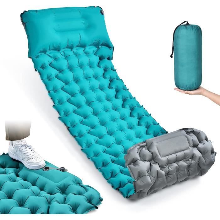 Matelas De Camping Gonflable Pour 2 Personnes, Matelas De Camping Ultra Épais Pompe À Pied