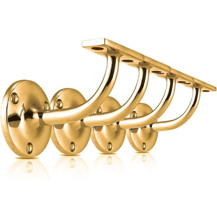 Lot de 4 supports adhésifs sans perçage pour tringle à rideau, support