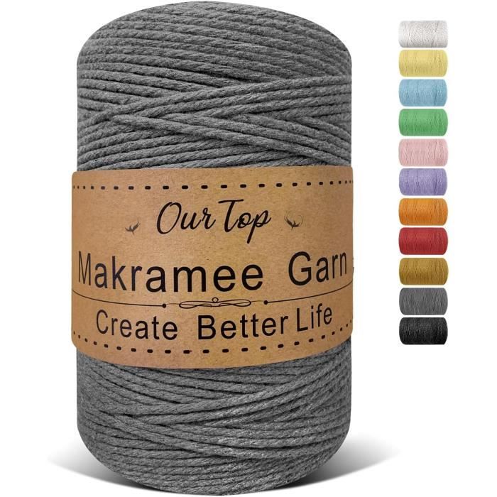 LEREATI Fil Macramé 3mm X 90m Plat Corde