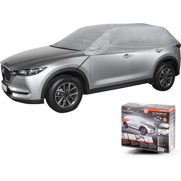 WALSER Autozeil All Weather Basic, 100% weerbestendig autozeil, Autozeil waterdicht, Autozeil volledige garage Maat 4 Combi zilver