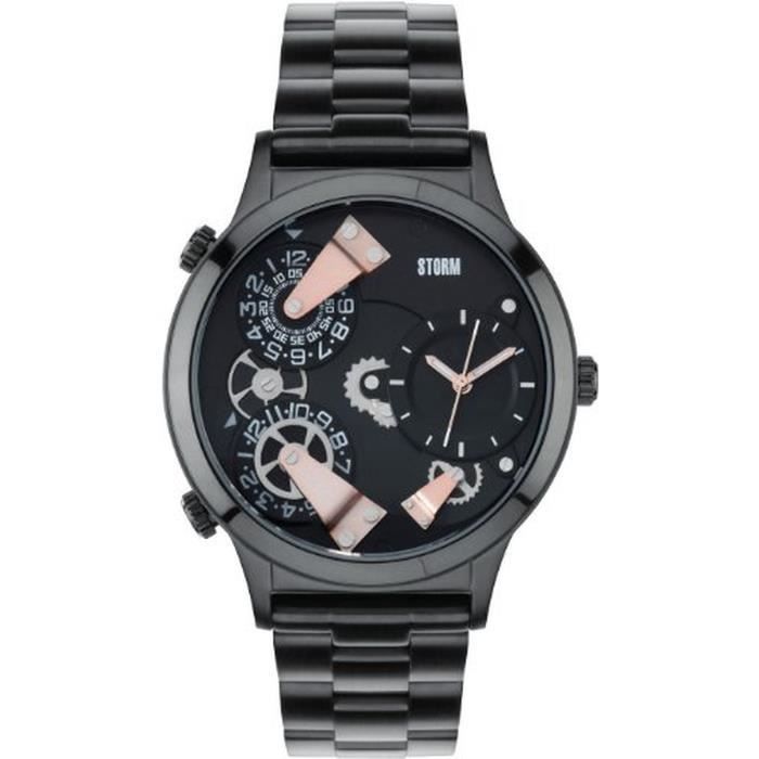 Montre Homme Storm Trionic-X - Réf. 47388/BK - Cadran Noir, Bracelet Acier - Neuve Avec étiquettes