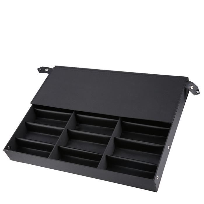 Vitrine 18 Grilles Pour Lunettes - Boîte De Rangement Verrouillable MDF Avec Doublure Douce