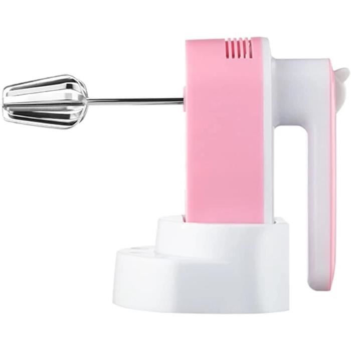 Batteur électrique Main GINVF 120W - 5 Vitesses - 2 Batteurs Inclus - Rose - Pour Pâtisserie Maison