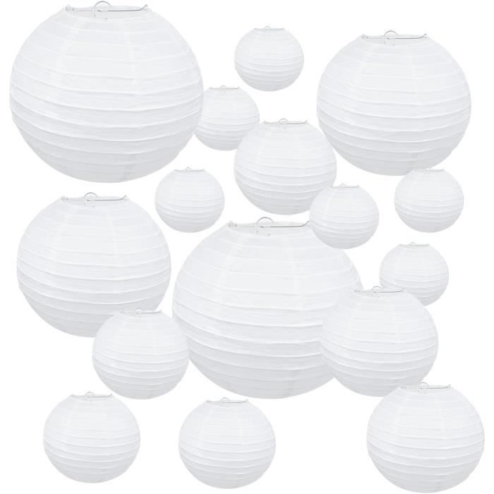 Lanterne Papier Blanc, Mezzar 30 Pcs Lanterne en Papier Rondes Lanterne Lanterne Papier Blanc, Mezzar 30 Pcs Lanterne en Papier Rondes Lanterne