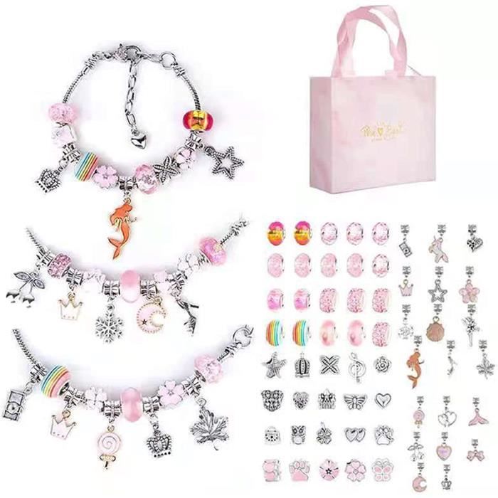 Bracelet de charme kit de fabrication de bijoux, cadeau de jeune fille kit de fabrication de bijoux, kit de bijoux DIY avec bracelet