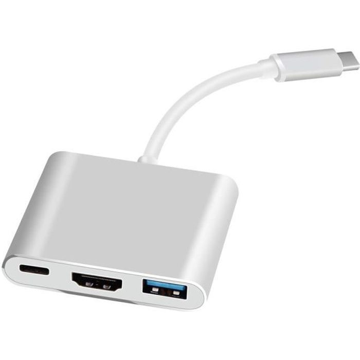 3 en1 Hub USB 3.1 Type C Multiport USB-C vers USB 3.0 / HDMI / Adaptateur Chargeur pour Ordinateur Portable Apple Macbook Air 12''