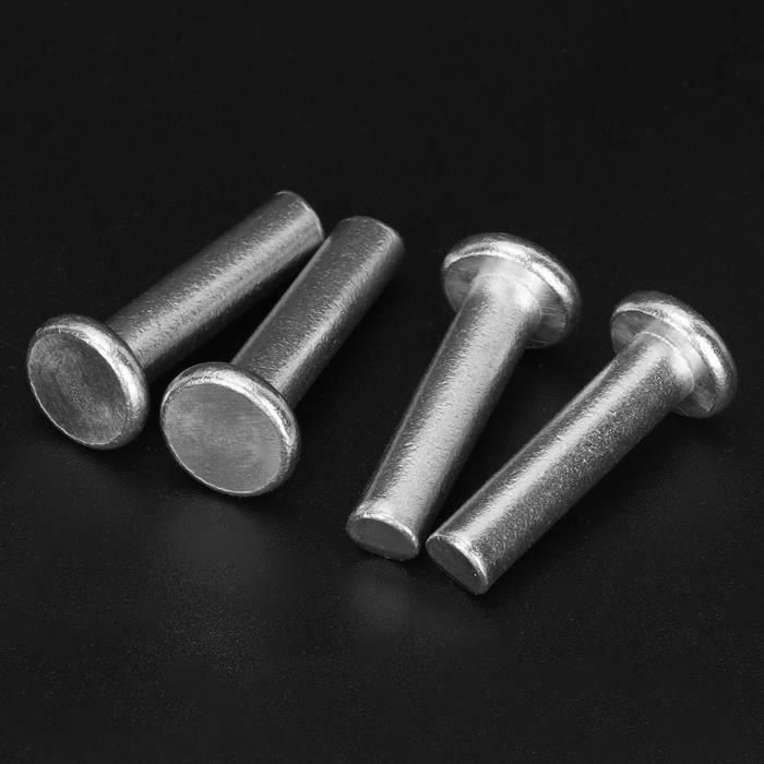 20 Rivets Solides En Aluminium à Tête Plate M6 X 30 Mm - Norme GB867 - Neuf, Pour Bricolage/mécanique