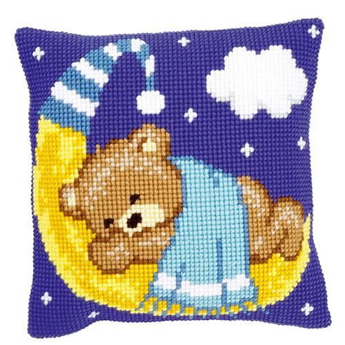 Kit Point De Croix Le Husky - Coussin 40x40cm, Canevas Peint, Fils Acrylique, Aiguille Et Instructions Multilingues