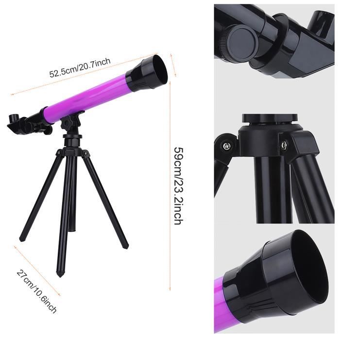 VGEBY télescope pour enfants Télescope astronomique espace monoculaire jouet cadeau éducatif pour enfants avec trépied (violet)