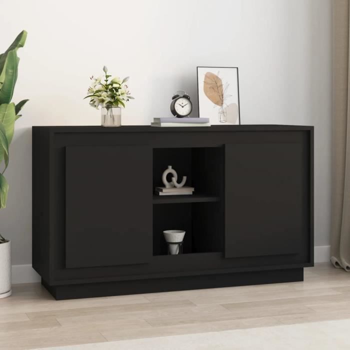 vidaXL Buffet Noir 102x35x60 cm bois dingénierie 831878