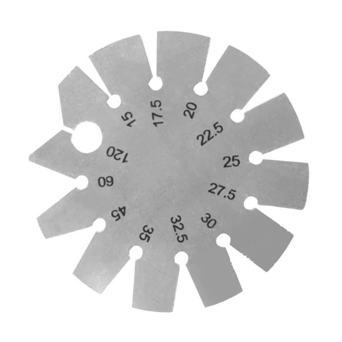 Jauge D'angle Biseau En Acier Inox - 12 Angles De 15° à 120° - Pour Couteaux, Ciseaux Et Outils Bois
