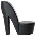 Chaise de Salon Scandinave - MEUBLE® - Chaise en forme de chaussure à talon - Noir - Simili-1