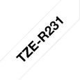 Ruban BROTHER - TZER231 - Noir sur Blanc 12mm - Qt 1-1