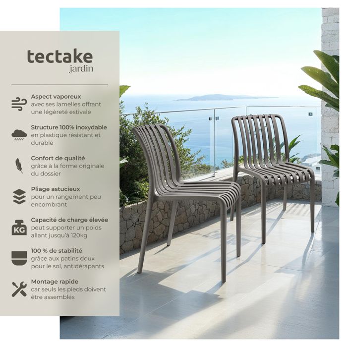 Outsunny Lot De 4 Chaises De Jardin En Aluminium Et Revêtement Maille