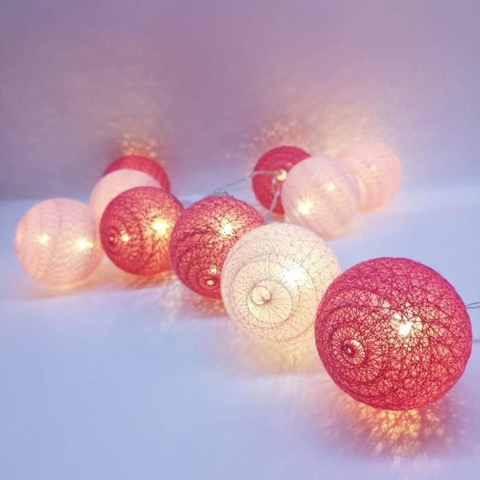 Guirlande Lumineuse Boule Coton, DOTBUY Decoration Noël, LED Guirlande  Lumineuse à Piles, Enfant, Chambre Mariage Halloween Décorations  Multicolore