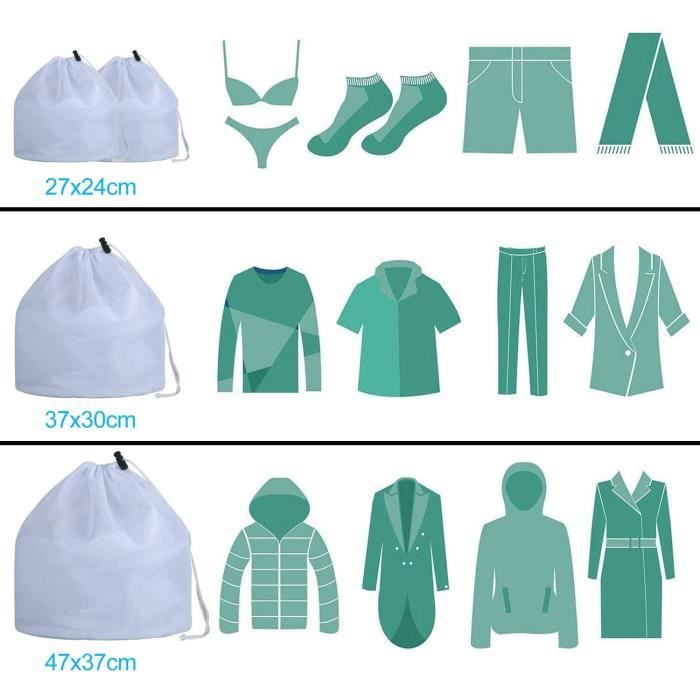 Generic Ensemble 2 sacs filet durable pour organiser les vêtements à la machine  laver à prix pas cher