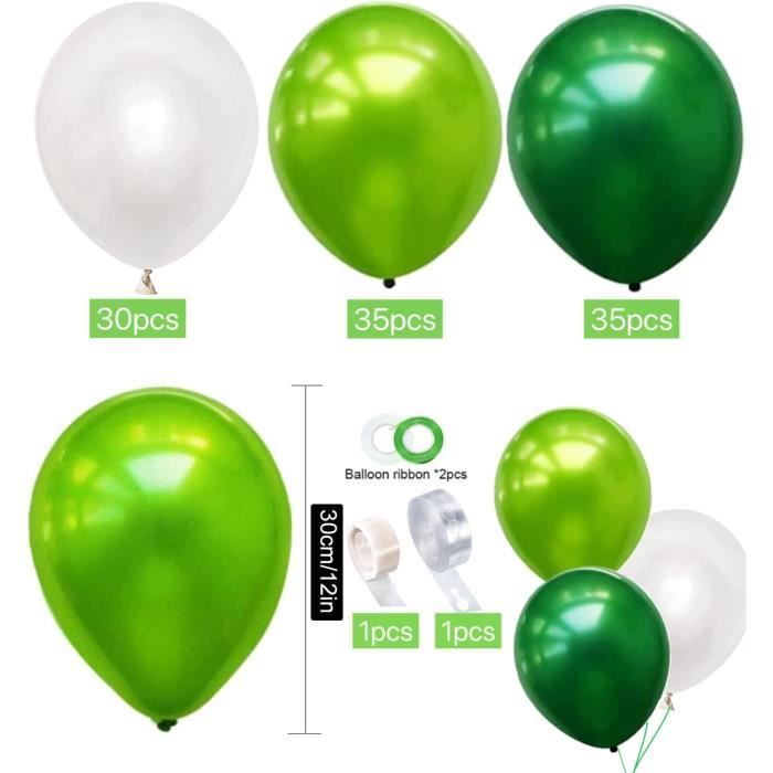100 Ballon Vert, Décorations Anniversaire Ballons Enfant, Ballon Bapteme,  Nacrés en Latex 30 cm pour Birthday Mariage Baby Douche Festival
