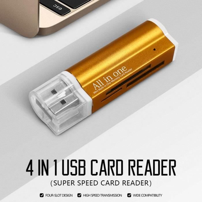 Lecteurs de carte mémoire externes JINSE SD Card Reader,4 in 1