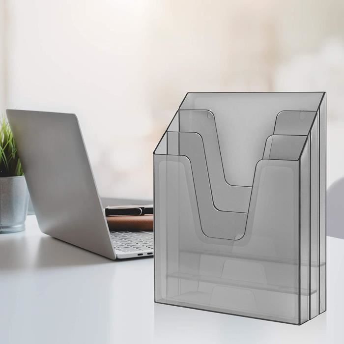Range-Documents Horizontal A4 Acrimet 3 Cases - Gris Fumé | Pour Bureau Et Maison