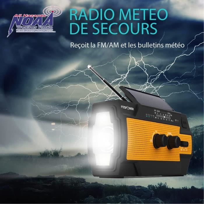 RADIO À manivelle solaire Radio AM/FM avec lampe de poche LED pour RADIO À manivelle solaire Radio AM/FM avec lampe de poche LED pour
