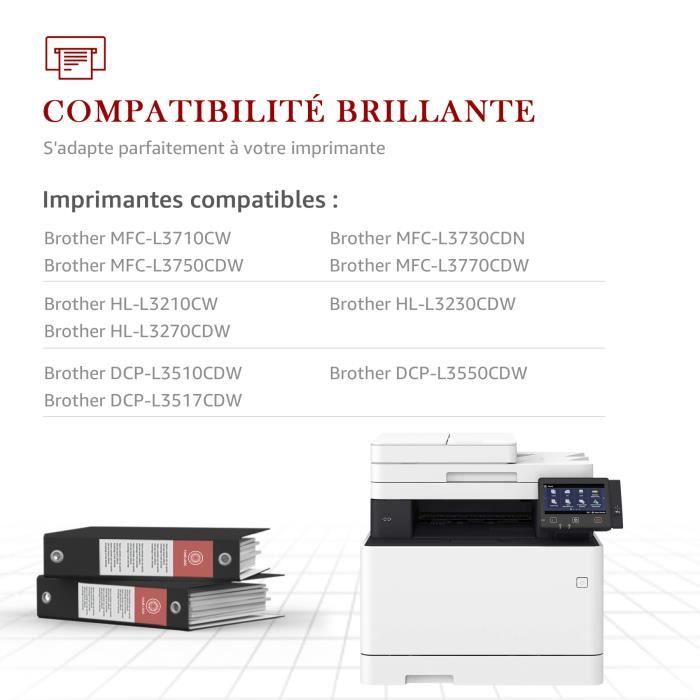Toner Noir de marque 247BK pour imprimante BROTHER MFC L3730CDN