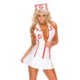 Infirmière Uniforme Lingerie Sexy Tentation Club Cosplay Costume -blanc et rouge 7-2