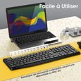 CLAVIER VicTsing Clavier sans Fil AZERTY Ultra-Mince, Clavier Ergonomique USB Silencieux 2,4 GHz, Interrupteur Ind&eacute;pend443-2