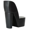 Chaise de Salon Scandinave - MEUBLE® - Chaise en forme de chaussure à talon - Noir - Simili-2