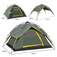 Agileki®Waterproof Double layer Automatic Outdoor Instant Camping Tent 3-4 Person-2