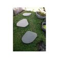 5 pas japonais en pierre galet de rivière - WANDA COLLECTION - Ovale - Gris - Allée de jardin-2