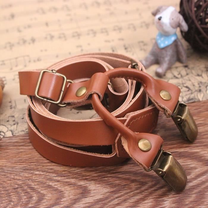 V tements Bretelles Vintage unisexe Style anglais jupe en cuir de