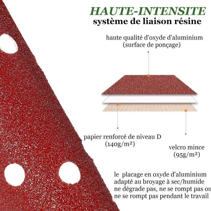 3 Tampons De Ponceuse Triangulaire Delta - 93x93mm, 6 Trous, Autocollant