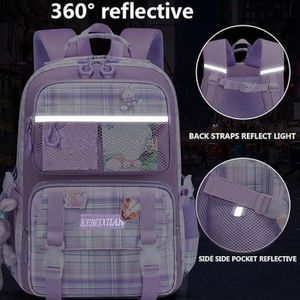 Sac à Dos Enfant Uniuooi Violet - 33x24x48cm - Multi-compartiments - École Et Randonnée
