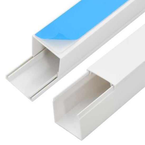 D-Line Goulotte Carrée Cache-Câble Auto-Adhésif 4x10mm - Multipack 4 Mètres Blanc